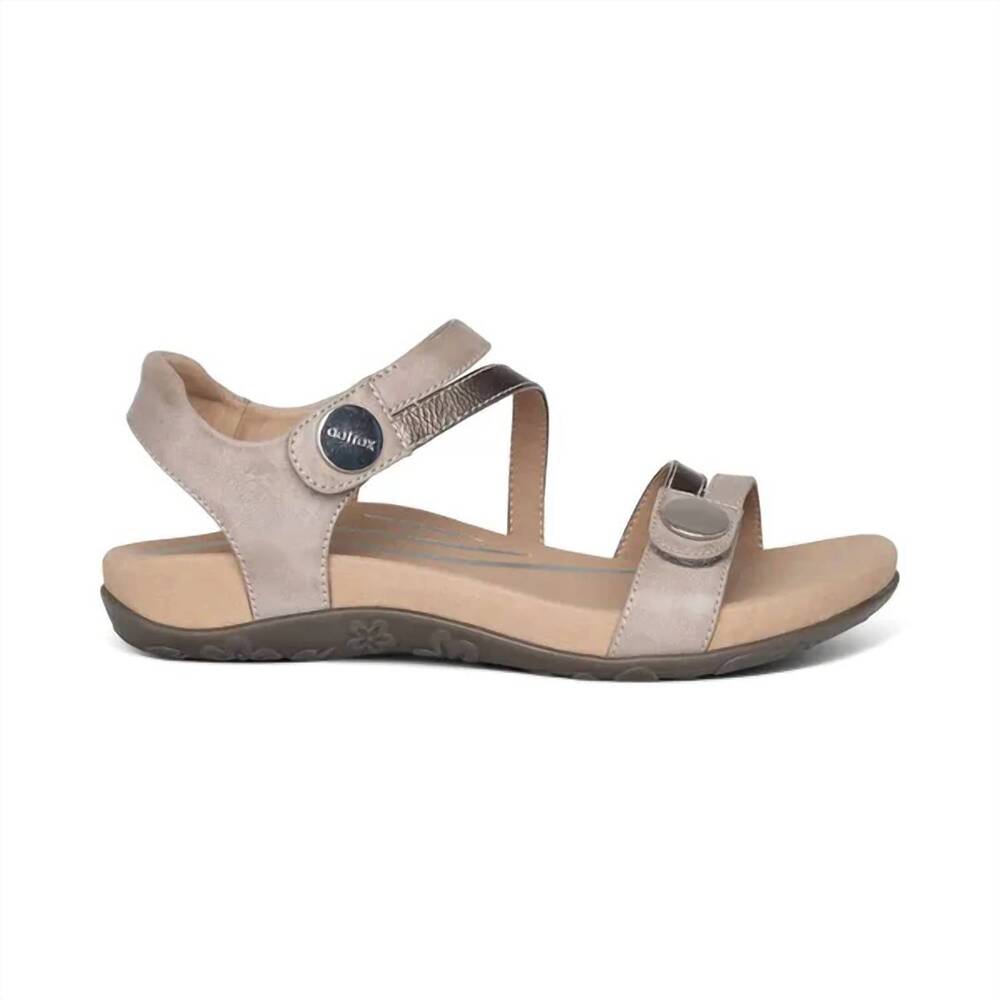 NEW AETREX women's jess adjustable strap sandal in smoke